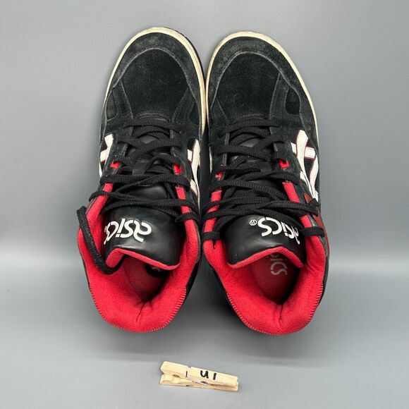 Asics Gel Spotlyte Men\'s 10.5 Black Red Suede Athletic Sneakers Lace-Up Mid Shoe main image 4